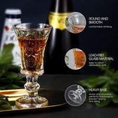45ml Sherry glazen, loodvrij glas, heldere zware basis shot glazen (set van 6)