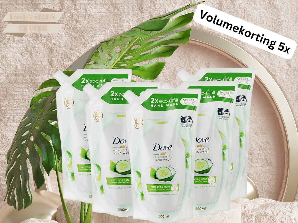 Goedkoopste Dove - Handzeep - Navulling - Cucumber & Green Tea Scent - 500ml x 5
