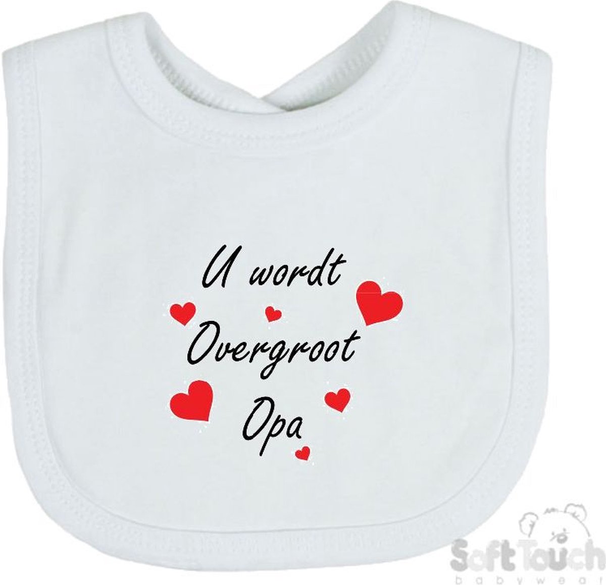 Goedkoopste Soft Touch Slabber U wordt overgroot opa Unisex Katoen Wit/zwart/rood Maat 33x22 Cm Zwangerschap aankondigen - Bekendmaking zwangerschap - Zwangerschapsaankondiging