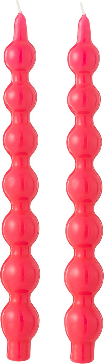 J-Line kaars Kalebas - fluo roze - 5U - doos van 2