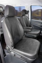 Autostoelhoes Transporter Fit Kunstleer antraciet geschikt voor Mercedes-Benz Viano/Vito, 2 Enkele zetele Armsteun binnen
