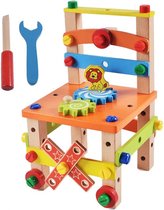 EverGoods Houten Speelgoedstoel – Montessori Speelgoed – Educatief Speelgoed – Kinderspeelgoed – Houten Speelgoed – Sensorisch Speelgoed