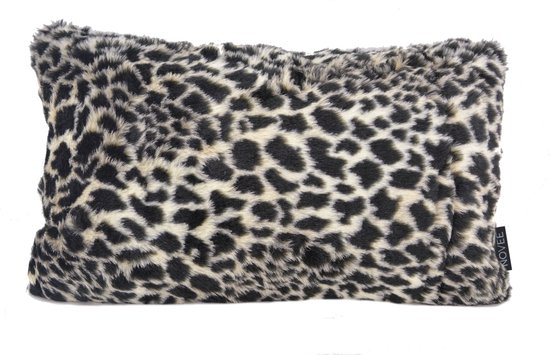 Sierkussen Hairy Leopard Cream | 30 x 50 cm | Polyester / Imitatiebont