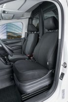 Housse de siège Transporter Fit en tissu anthracite sur mesure pour VW Caddy, Siège simple avant