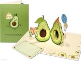 Popcards popupkaarten – Een Avo Cadeau! Grappige Avocado Verjaardagskaart Jarig Avo Great Birthday pop-up kaart 3D wenskaart