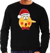 Bellatio Decorations foute kersttrui/sweater heren - Leugenaar - zwart - braaf/stout M