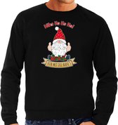 Bellatio Decorations foute kersttrui/sweater heren - Kado Gnoom - zwart - Kerst kabouter XL