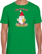 Bellatio Decorations fout kersttrui t-shirt heren - Bier kabouter/gnoom - groen - Doordrinken S