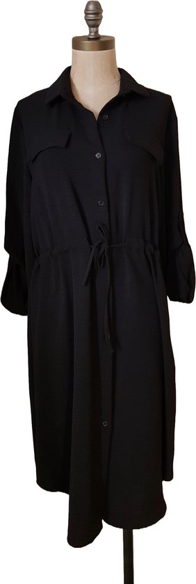 Dames jurk met koord zwart One size 38/42