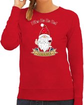 Bellatio Decorations foute kersttrui/sweater dames - Wijn kabouter/gnoom - rood - Doordrinken XL