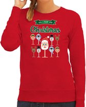 Bellatio Decorations foute kersttrui/sweater dames - Kerst Wijn - rood - All I Want For Christmas L