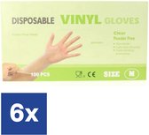 Vinyl Handschoenen Poedervrij Medium - 6 x 100 stuks