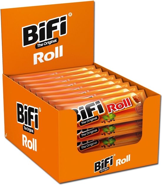BiFi Roll - Original Salami Stick met broodlaag - Ideale Vlees Snack - voor Tussendoor, Onderweg of in de Lunchtrommel - 24x45g