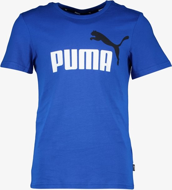 Puma ESS+ Col 2 Logo kinder T-shirt blauw - Maat 122/128