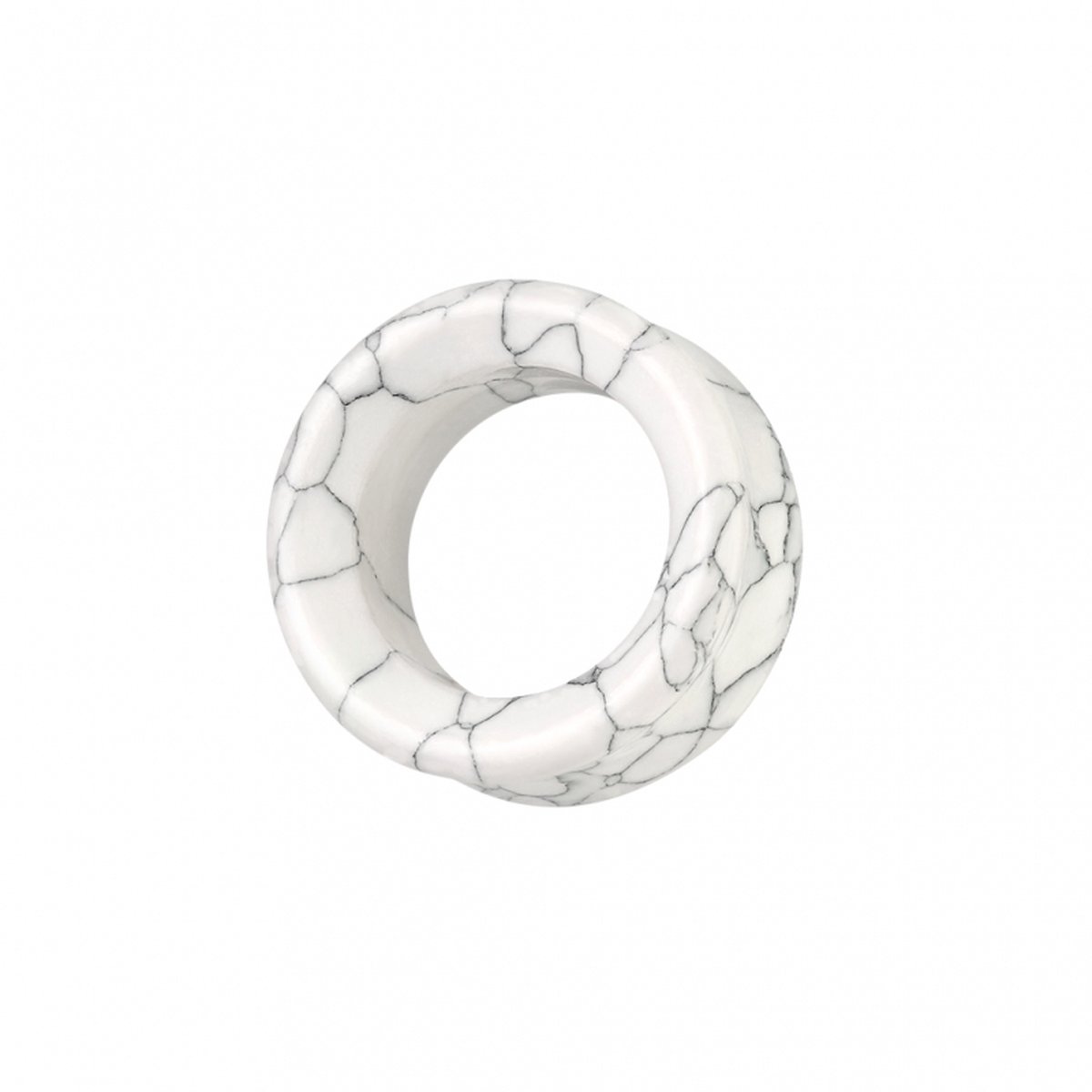8 mm Double-flared tunnel howlite - LMPiercings