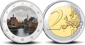 2 Euro munt kleur Vermeer Gezicht op Delft
