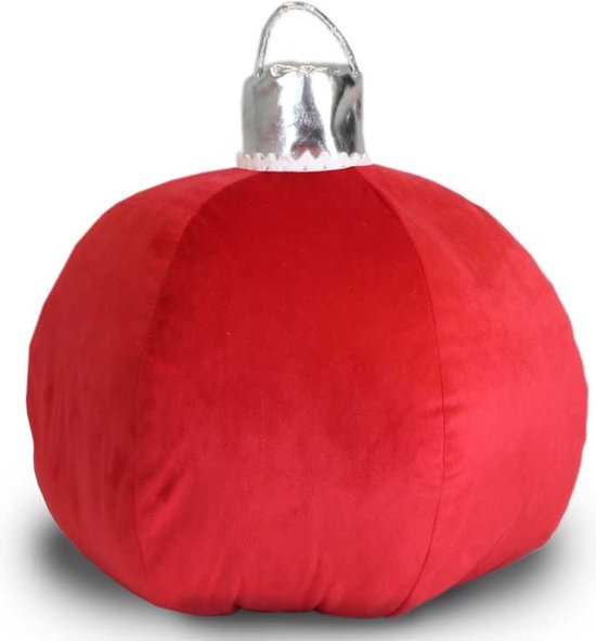 Unique Living - Coussin Ball de Noël 40cm Ø Rouge