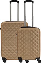 SB Travelbags kofferset - 2 delige 'Expandable' koffer - Champagne  - 65cm/55cm