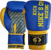 Gants de boxe Mike's Gym - Cuir - Blauw avec jaune - 12 oz.
