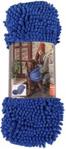 Hondenhanddoek met handzakken chenille blauw