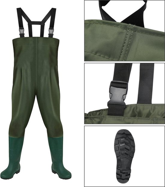 Waders Mannen Visserij broek met laarzen Maat 38-47 Waterdichte Vijver Visserij Waders Broek (46