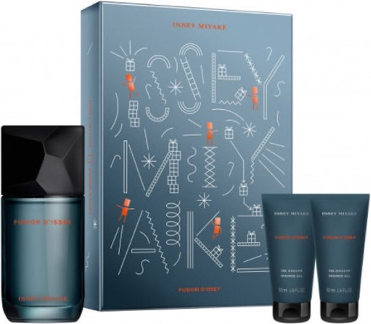 Goedkoopste Issey Miyake Fusion d'Issey Giftset - 100 ml eau de toilette spray 2 x 50 ml showergel - cadeauset voor heren