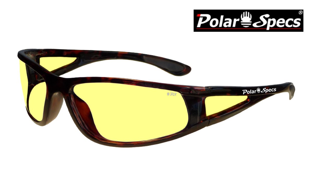 Polar Specs® Polariserende Nachtbril Full Wrap PS9027 – Tortoise Brown – Polarized Nightdriving – Medium – Unisex