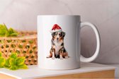 Mug Shepherd Australian - Noël - Cadeau - Cadeau - HolidaySeason - MerryChristmas - HolidayCheer - chiens - chiots - chiotamour - chiens - chiotamour - mydog