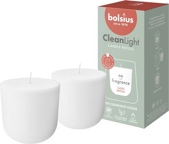Bolsius Clean Light Candle Refills Zero 2ST