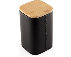 Urnovo - Nero Urn - Zwart Leer - 1 Liter - Premium Volnerfleer - Crematie Urn – Urne - Moderne urn – As – Urn – Mini urn – Urn hond – Urn kat – Huisdieren urn
