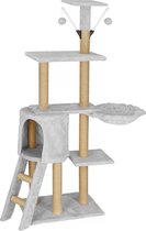 Springos Krabpaal - 8 Etages - Voor Katten - Toren - Meubelbescherming - 49 x 35 x 136 cm - Grijs