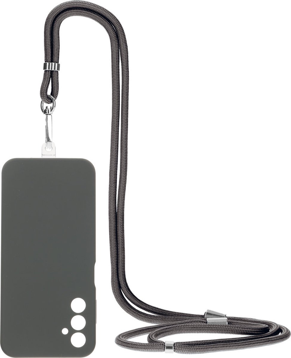 Mobiparts Siliconen hoesje met koord voor de Samsung Galaxy A14 Grijs