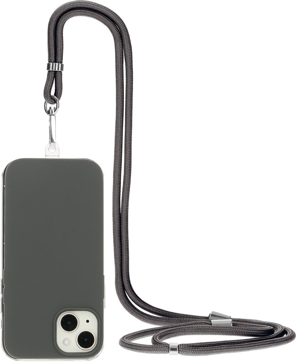 Mobiparts Siliconen hoesje met koord voor de Apple iPhone 14 Grijs