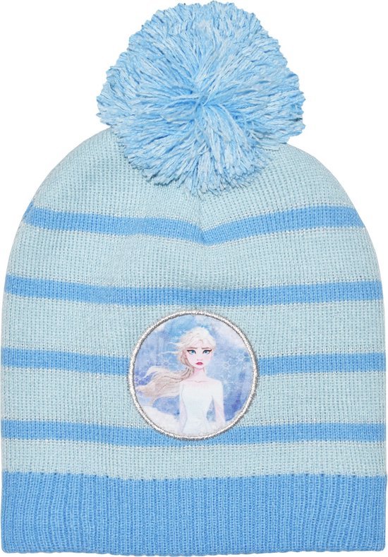 Disney Frozen II Muts Junior Acryl Blauw en Lichtblauwe Muts One-size perfect cadeau