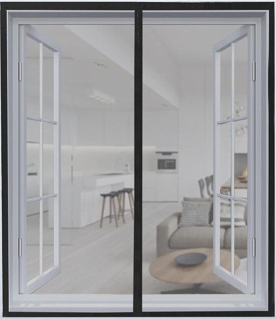 Moustiquaire Magnétique De Porte - 95 X 210 Cm, Moustiquaire De Porte De Balcon, Porte De Fenêtre, Porte De Terrasse, Sans Perçage Noire