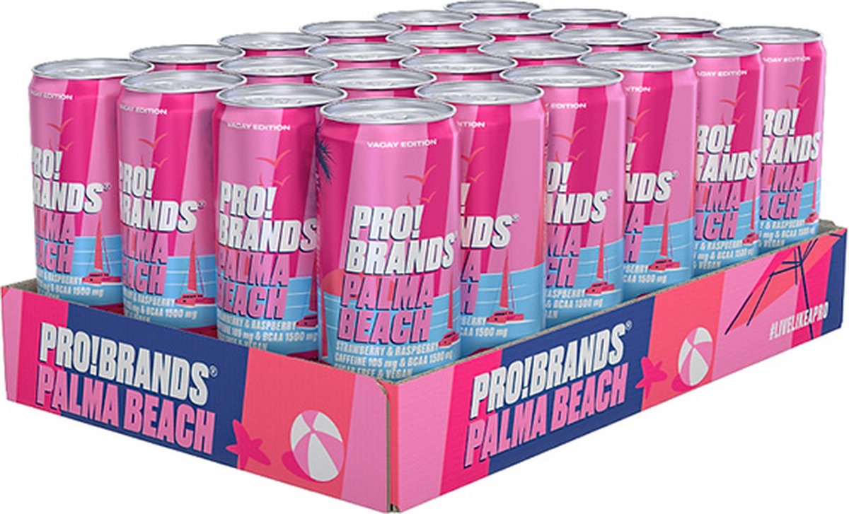 Pro!Brands | BCAA Drink | Palma Beach 330ml | 24 Stuks | 24 x 330 ml