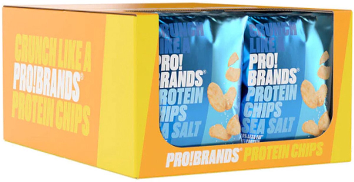 Pro!Brands | Protein Chips | Sea Salt | 12 Stuks | 12 x 50g