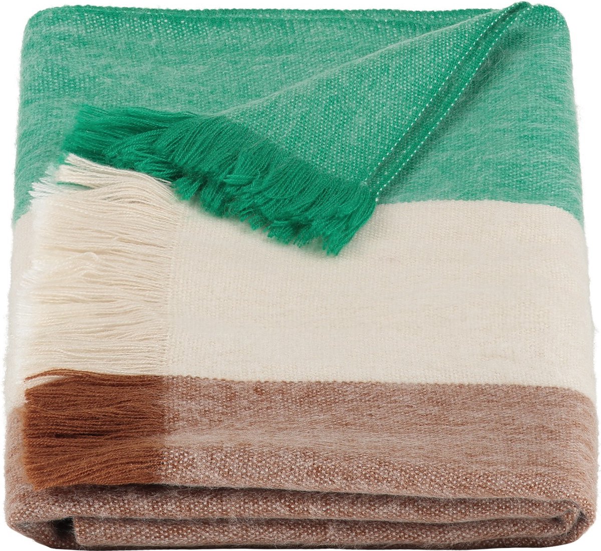 Sjaal/Omslagdoek Gestreept Botanic Green & Naturals - Alpaca Wol