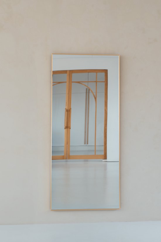 Nordic Style® Rechthoekige spiegel - 180x80cm - Zacht Goud - Passpiegel -  Gouden... | bol.com