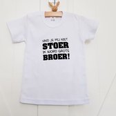 Shirt Stoer Ik word grote broer big brother | korte mouw | wit | maat 86 zwangerschap aankondiging bekendmaking baby
