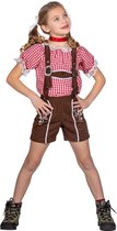 Wilbers & Wilbers - Boeren Tirol & Oktoberfest Kostuum - Bruine Lederhosen Guusje Kind - Bruin - Maat 116 - Bierfeest - Verkleedkleding