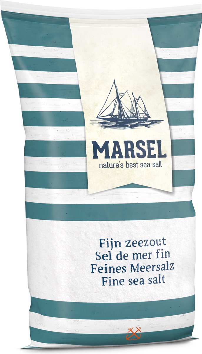 Goedkoopste 12x Marsel zak 1KG fijn zeezout - navulling zoutmolen - culinair zout - keukenzout - eetzout