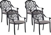 Beliani ANCONA - Chaise de jardin set de 4 - noir - aluminium