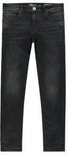 Gedetailleerde donkergrijze jeans met een regular fit en een knoopsluiting.