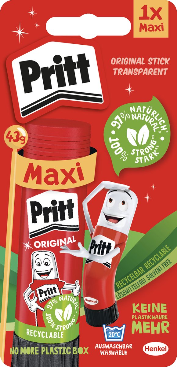Pritt Original 43 g Box | Pritt Original 43 g | Pritt Lijmstick & Plakmiddel | School & Kantoor Lijmstift | Makkelijk & Milieuvriendelijk te gebruiken Lijmstift.