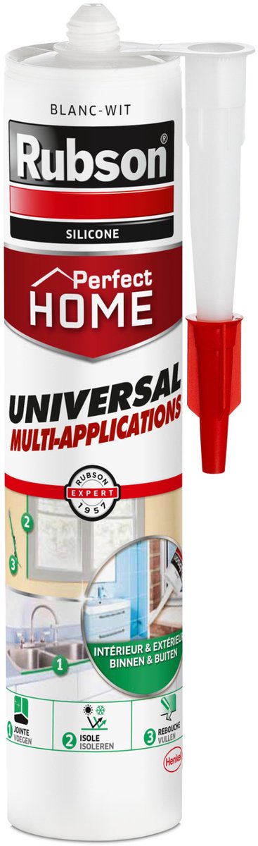 Rubson Universal bouwkit 280 ml Wit | Hoogwaardige Allround Kit voor Bouw- en Renovatieprojecten | Geschikt voor Diverse Materialen | Duurzaam & Weerbestendig | Voor Afdichten, Vullen en Monteren | Eenvoudig aan te brengen en Sneldrogend.