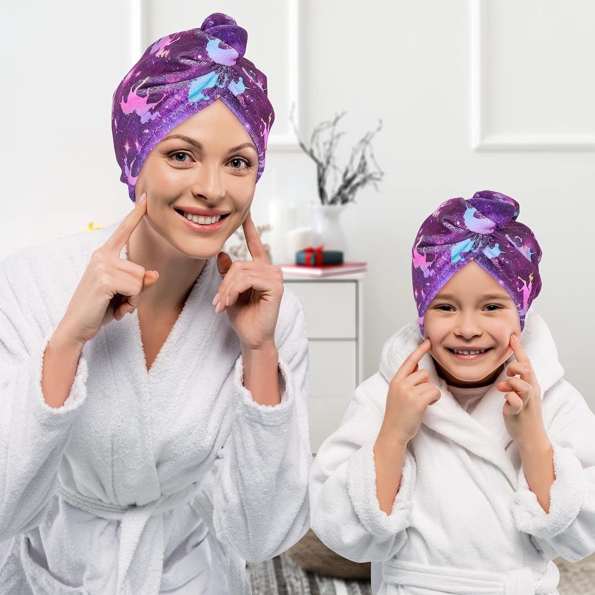 Serviette Enveloppante Pour Cheveux D'enfants 12x8 Pouces