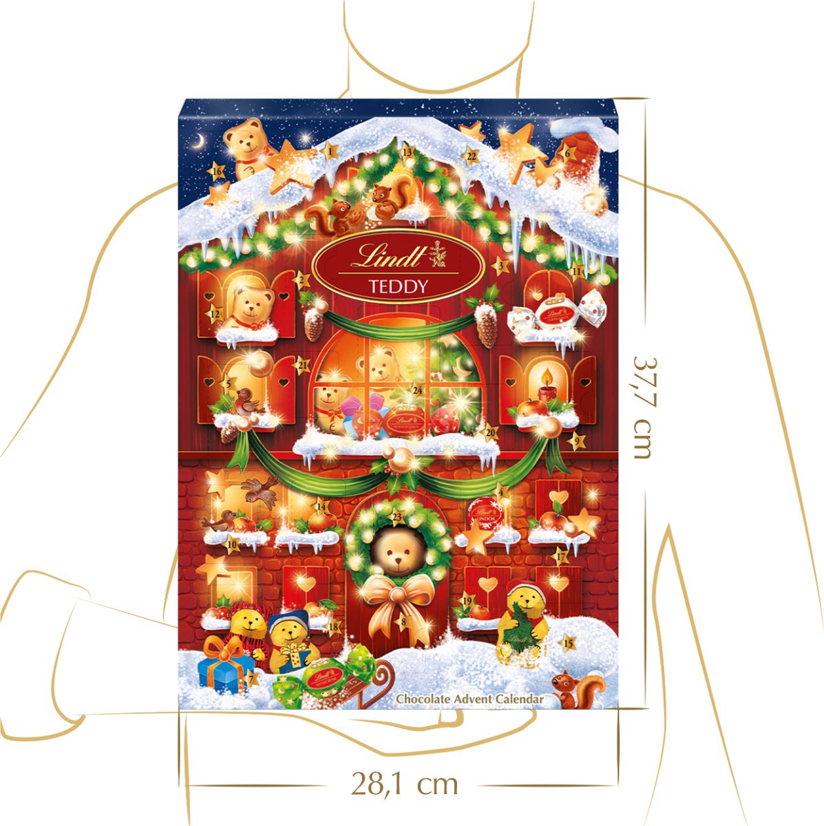 Lindt TEDDY Chocolade Adventskalender 2026 - Interactief voor Kinderen - 170 gram - 24 chocolade verrassingen - Aftellen tot Kerst - Kerstcadeau - Chocolade cadeau – foto 4