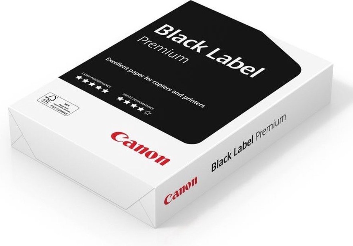 Canon Black Label Premium FSC, Laser-/inkjetprinten, A5 (148x210 mm), 500 vel, 80 g/m², Wit, 106 µm
