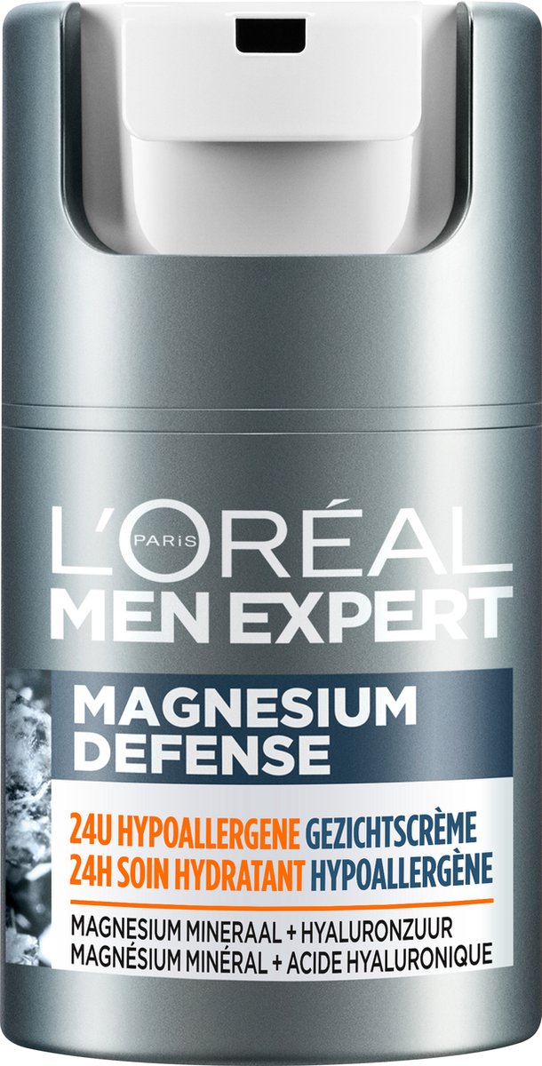L'Oréal Paris Men Expert Magnesium Defence Hypoallergene 24h hydraterende Dagcrème - 50ml - Gevoelige huid